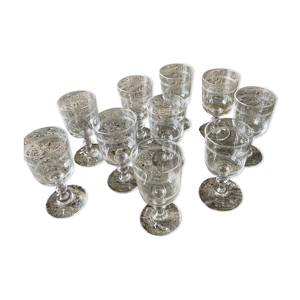 Verres Baccarat cristal gravé