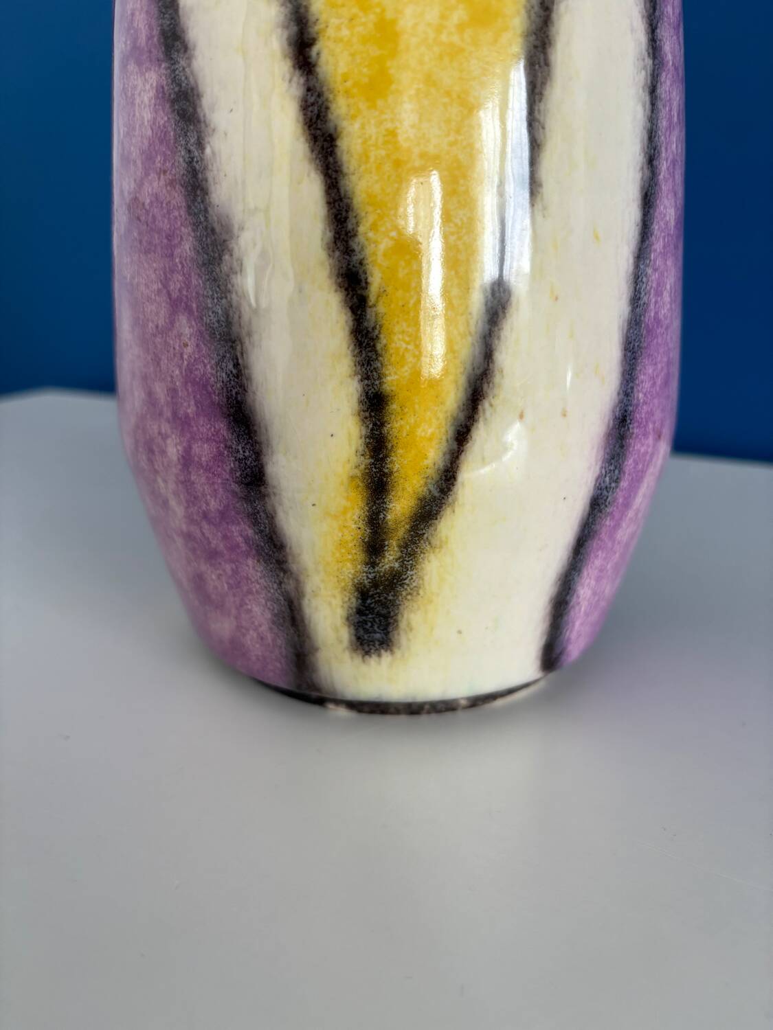 west germany purple yellow and gold vase / vase made in germany