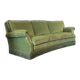 Canapé/fauteuil trois places vintage vert olive à franges