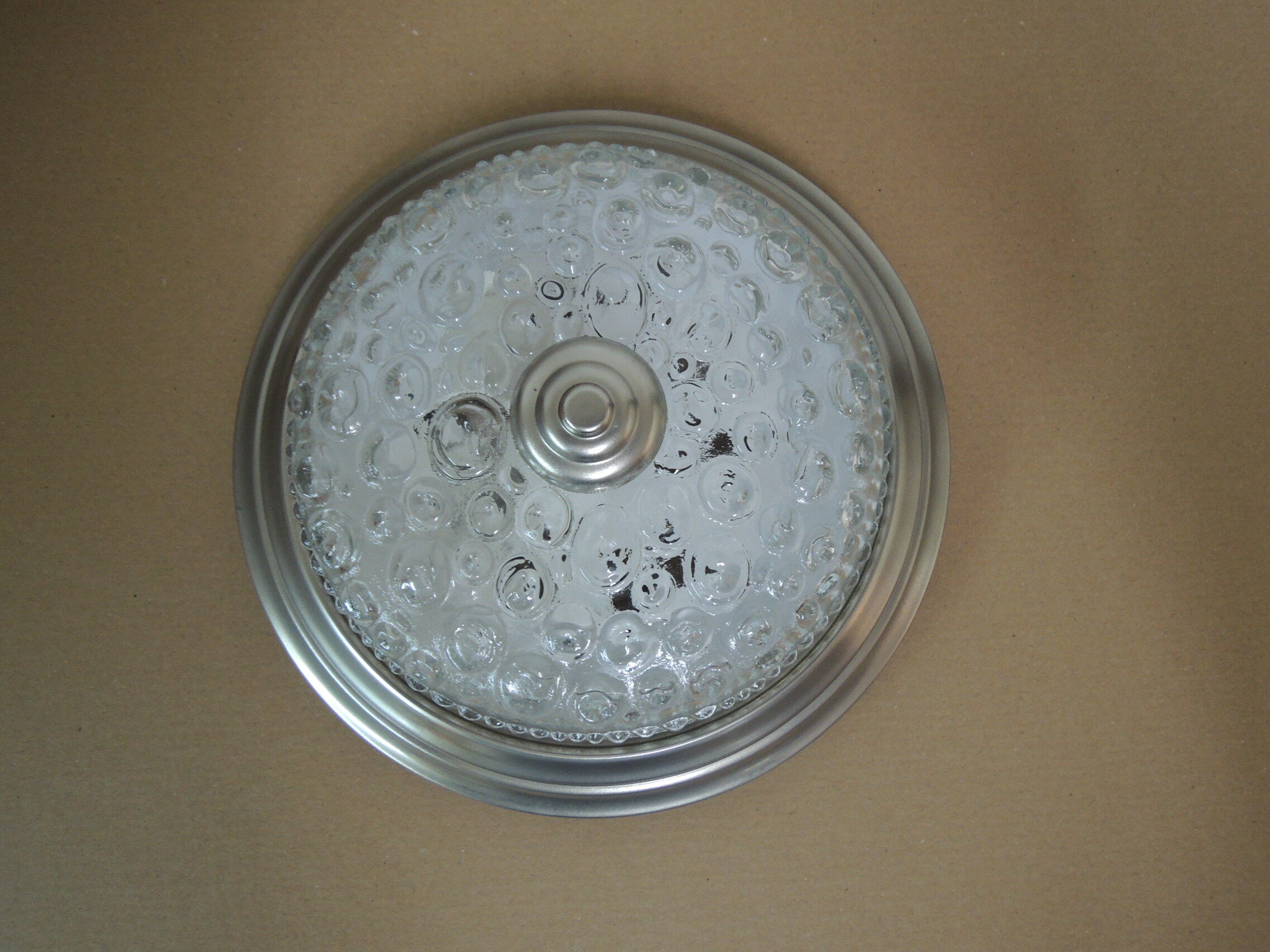 Glass and metal ceiling light