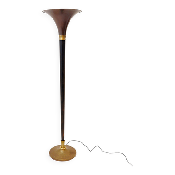 Art Deco floor lamp in metal and brass