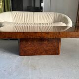 1970s elm burl coffee table / bar