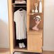 Renovated vintage asymmetrical oak wardrobe