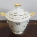 Service à Thé en porcelaine dorée signé Luf