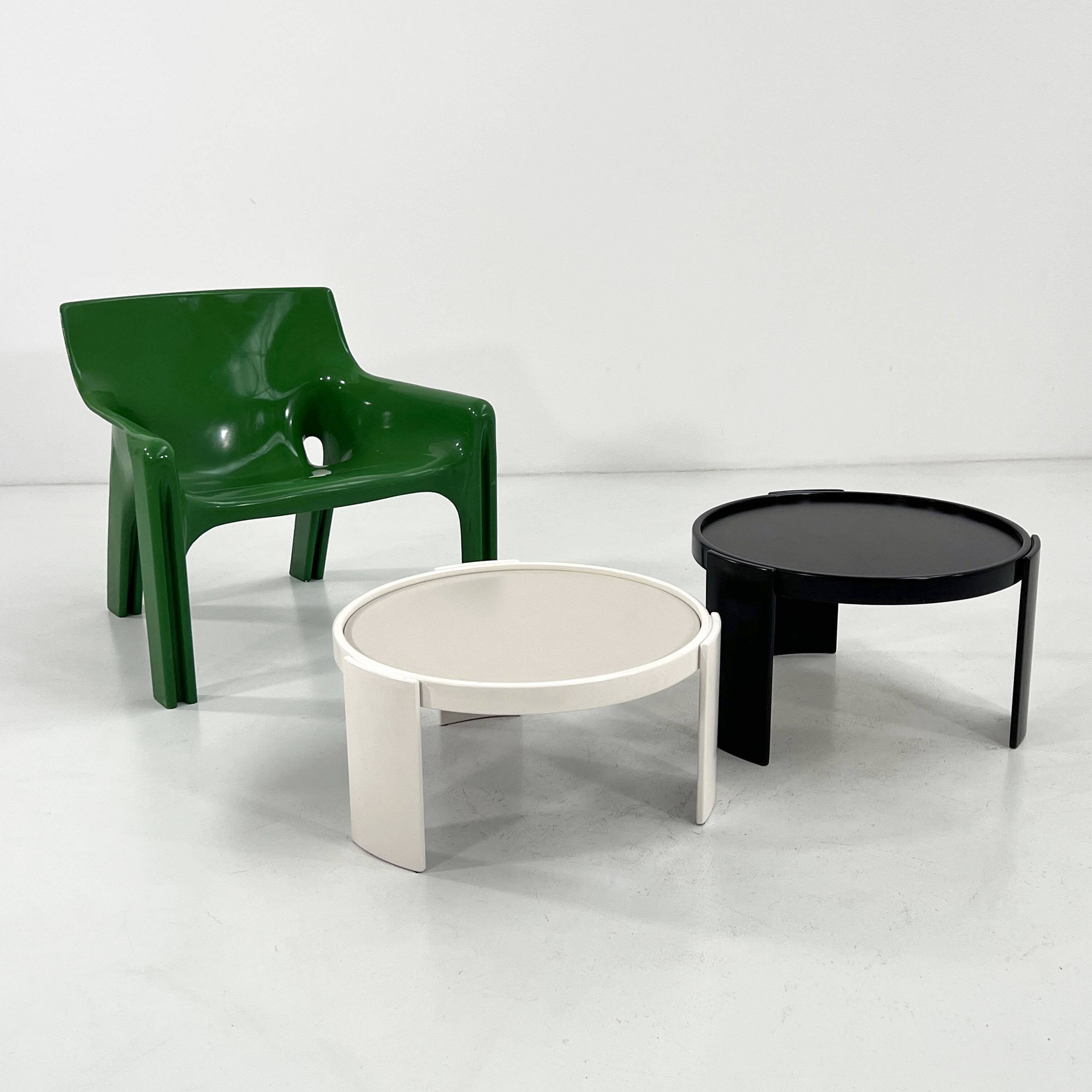 Set of 2 large reversible nesting tables by G. Frattini for Cassina, 70
