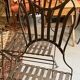 Set of 4 folding garden chairs in wrought iron and riveted, 19th century, Napoleon model.