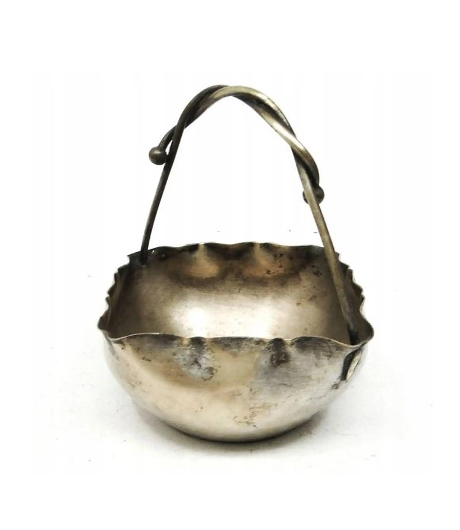 Basket sugar bowl Secession, silver-plated brass, early 20th century