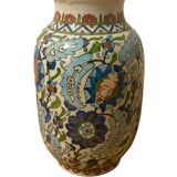 Mid-Century Iznik revival hand painted ceramic vase