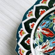 Enameled ceramic plate