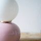 Ceramic lamp in pink and opaline