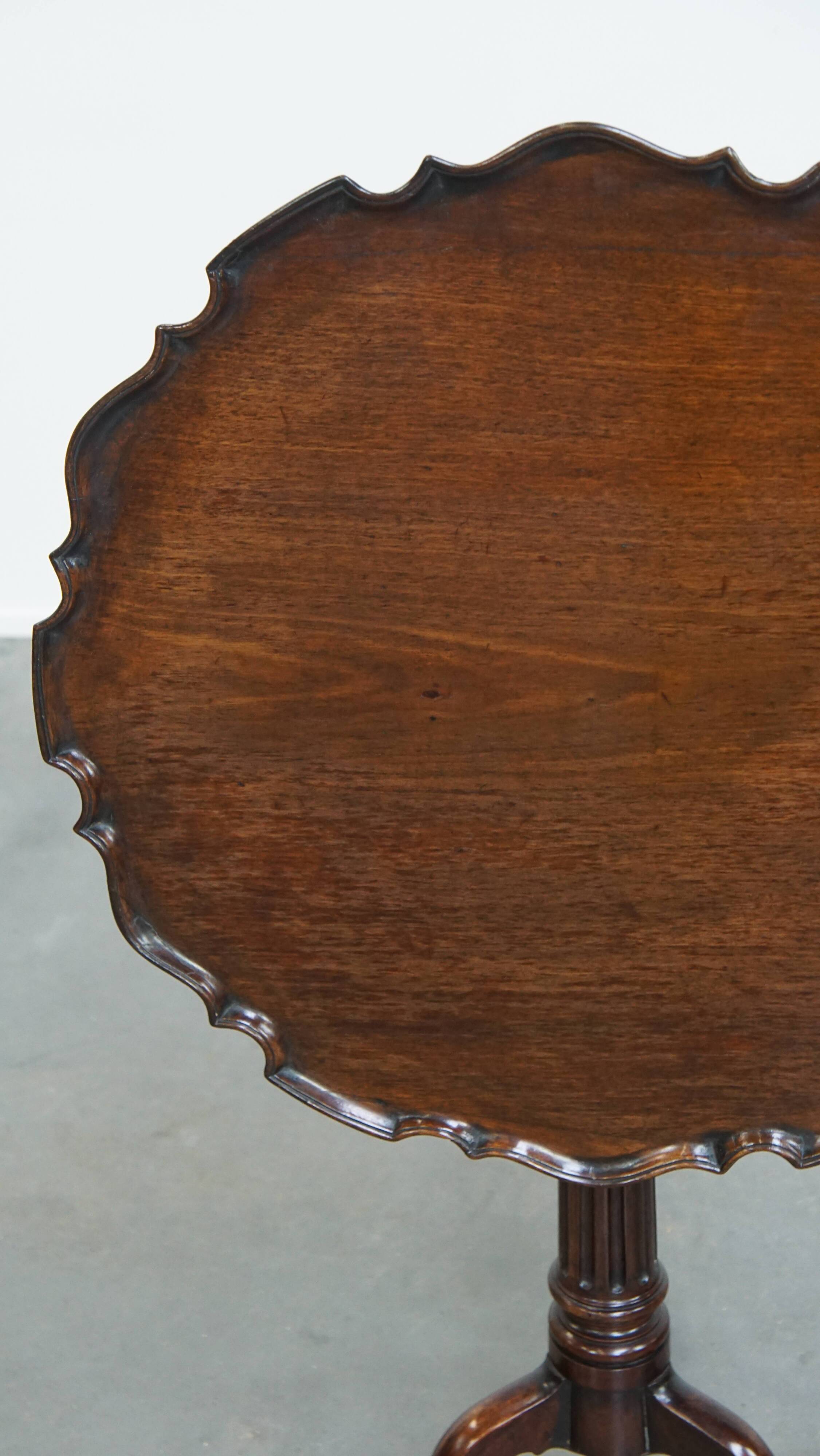 Antique 19th-Century English Wine/Tilt-Top Table with One-Piece Top