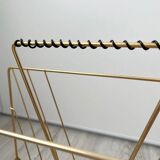 Vintage gold metal magazine rack