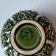 Bowl with saucer vintage slurry green Portugal cabbage leaf