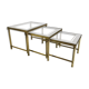 Brass and glass pull out tables 70