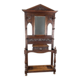 Portemanteau En Chêne Sculpté, Style Néo-gothique, XIXe Siècle