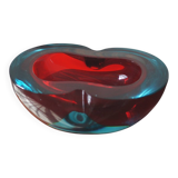 Vintage Italian Sommerso Murano Glass Ashtray, 1970s