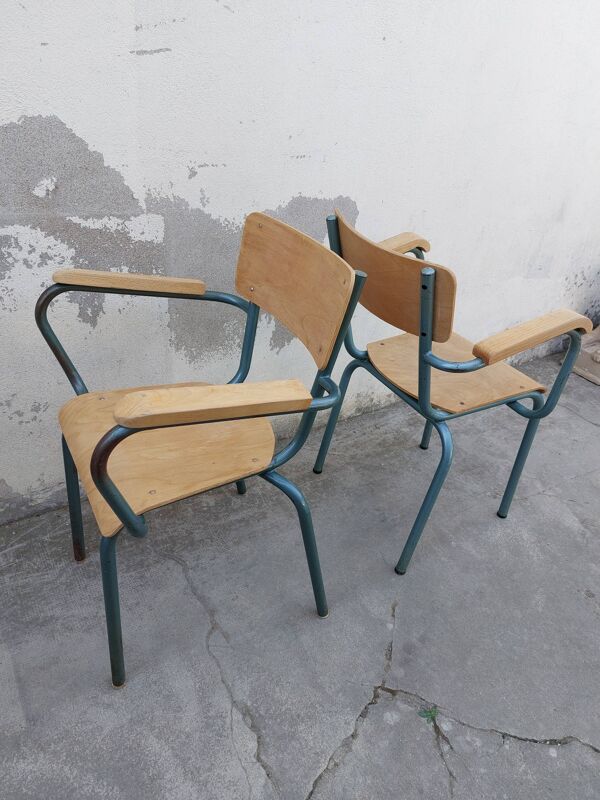 Paire de fauteuils de maître d'école