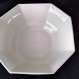 Octagonal salad bowl in white Limoges porcelain.