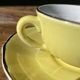 4 tasses à café KG Lunéville jaune