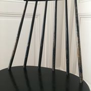 Scandinavian chair Haga Fors Sweden in black laqué wood circa 1950