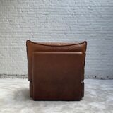 Canapé cognac confortable en cuir