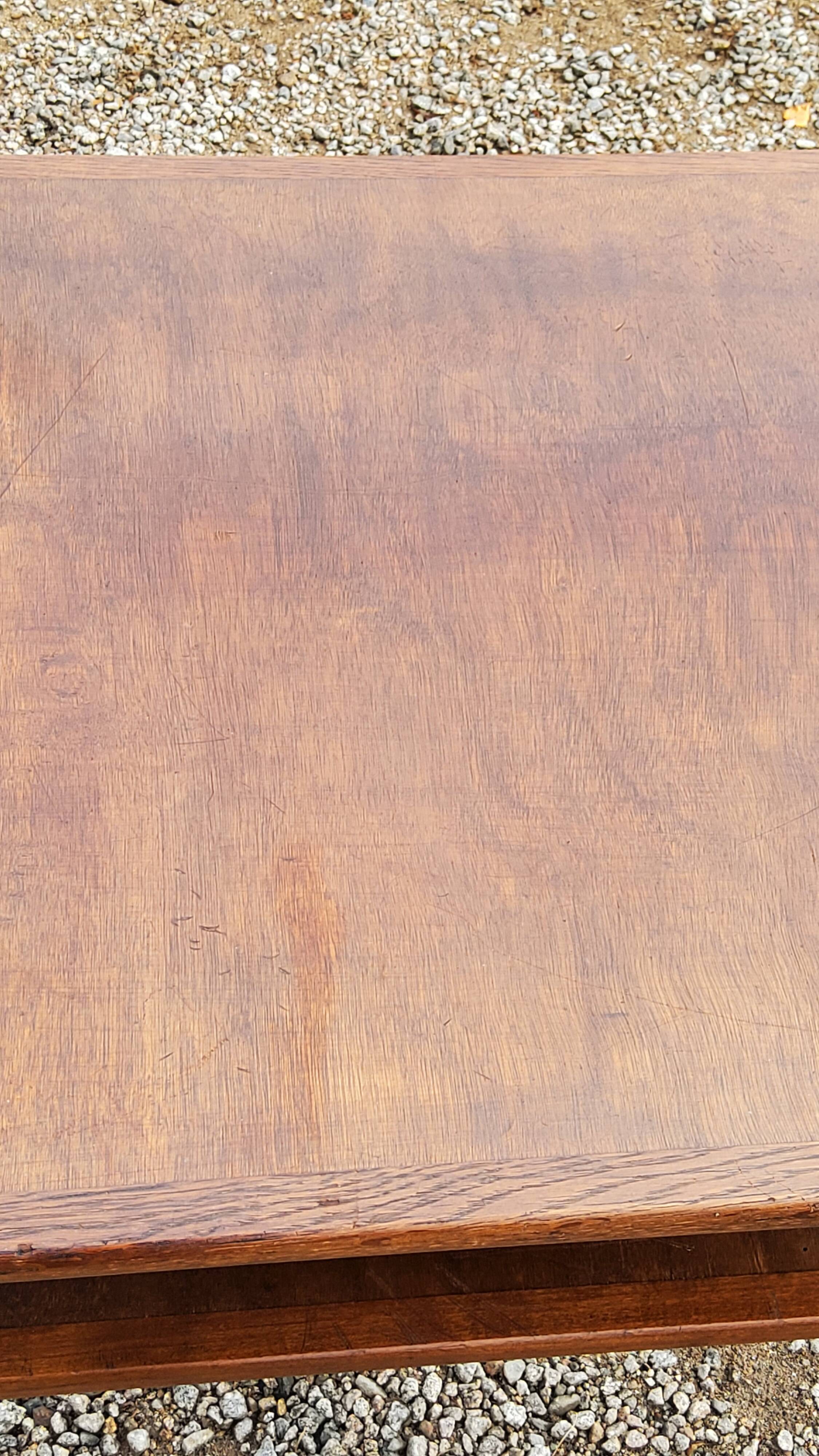 Vintage side table from the 50s in beech oak and poplar compass feet