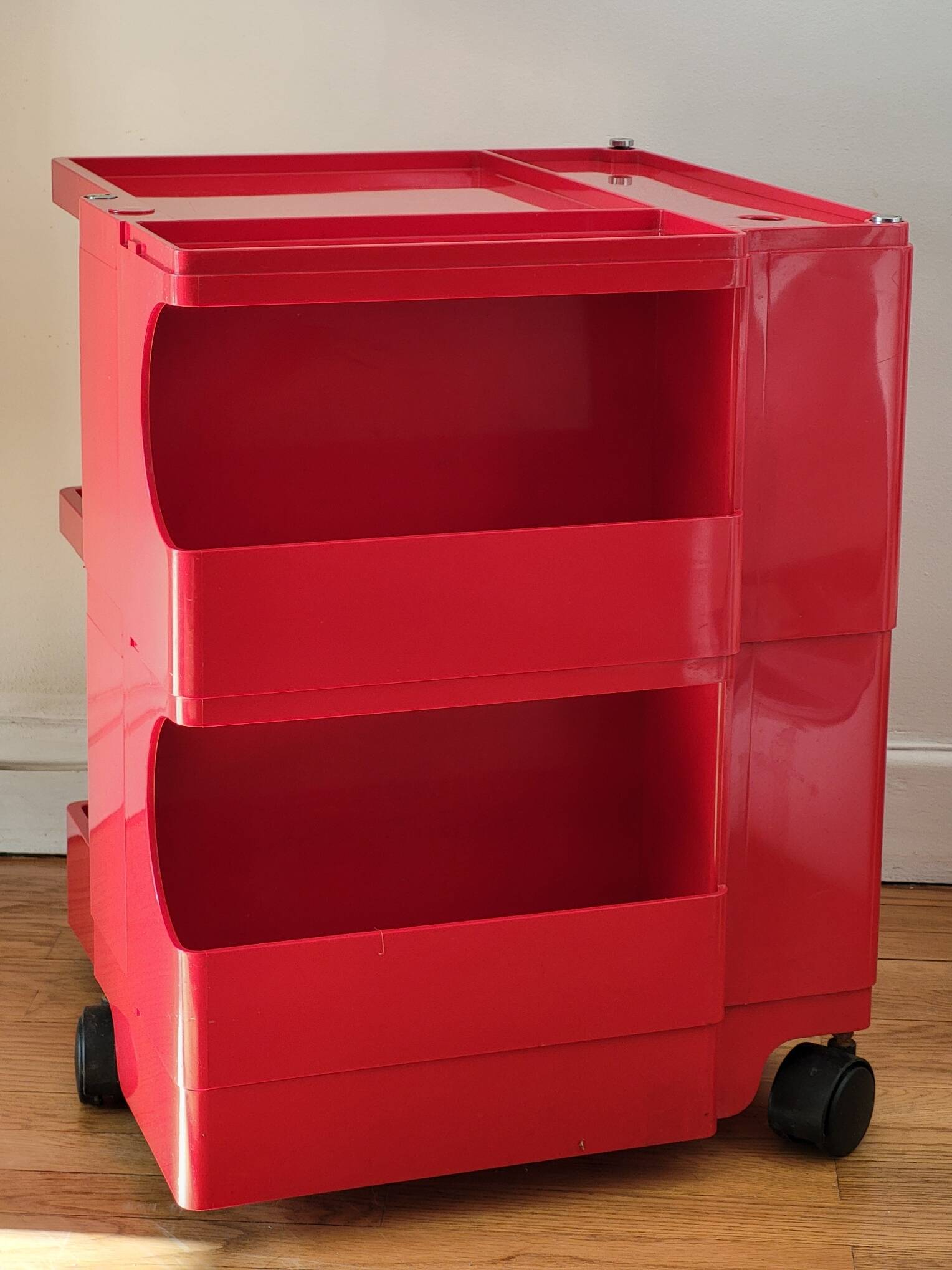 Joe Colombo Boby Red Plastic Serving Trolley for Bieffeplast Italy 1968 Space Age