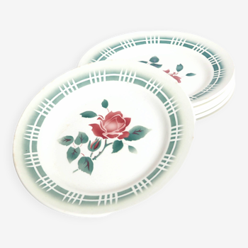 6 Digoin rosette plates