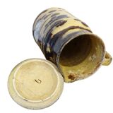 Grand pichet ancien en faïence française avec couvercle, provenant de Dieulefit