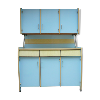 Buffet vintage Formica blue and yellow year 60