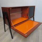 Small rosewood bar lounge sideboard with compass legs