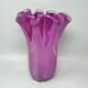 Vase en verre Murano Fazzoletto magenta-rose Michielotto des années 1970.
