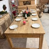 Antique solid oak craft table with drawers