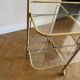 Brass and glass trolley from the 70s, foldable, perfect condition