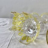 Set of 12 glasses - VMC Reims Arlequin champagne glasses - yellow decor
