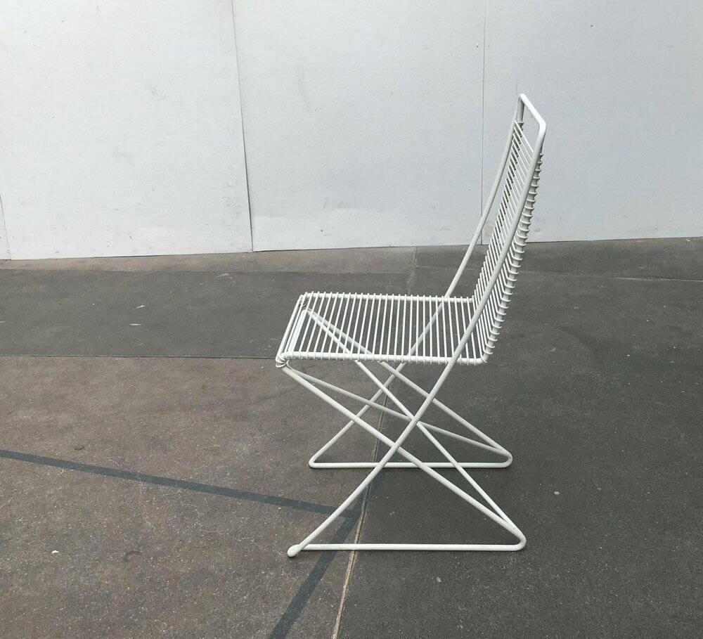 White postmodern Kreuzschwinger chairs by Till Behrens for Schlubach, 1980s, set of 3.