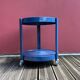 Space-age navy blue rolling dessert trolley