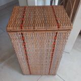 Vintage rattan basket or chest