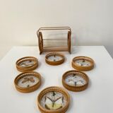 Vintage set of 6 butterfly coasters