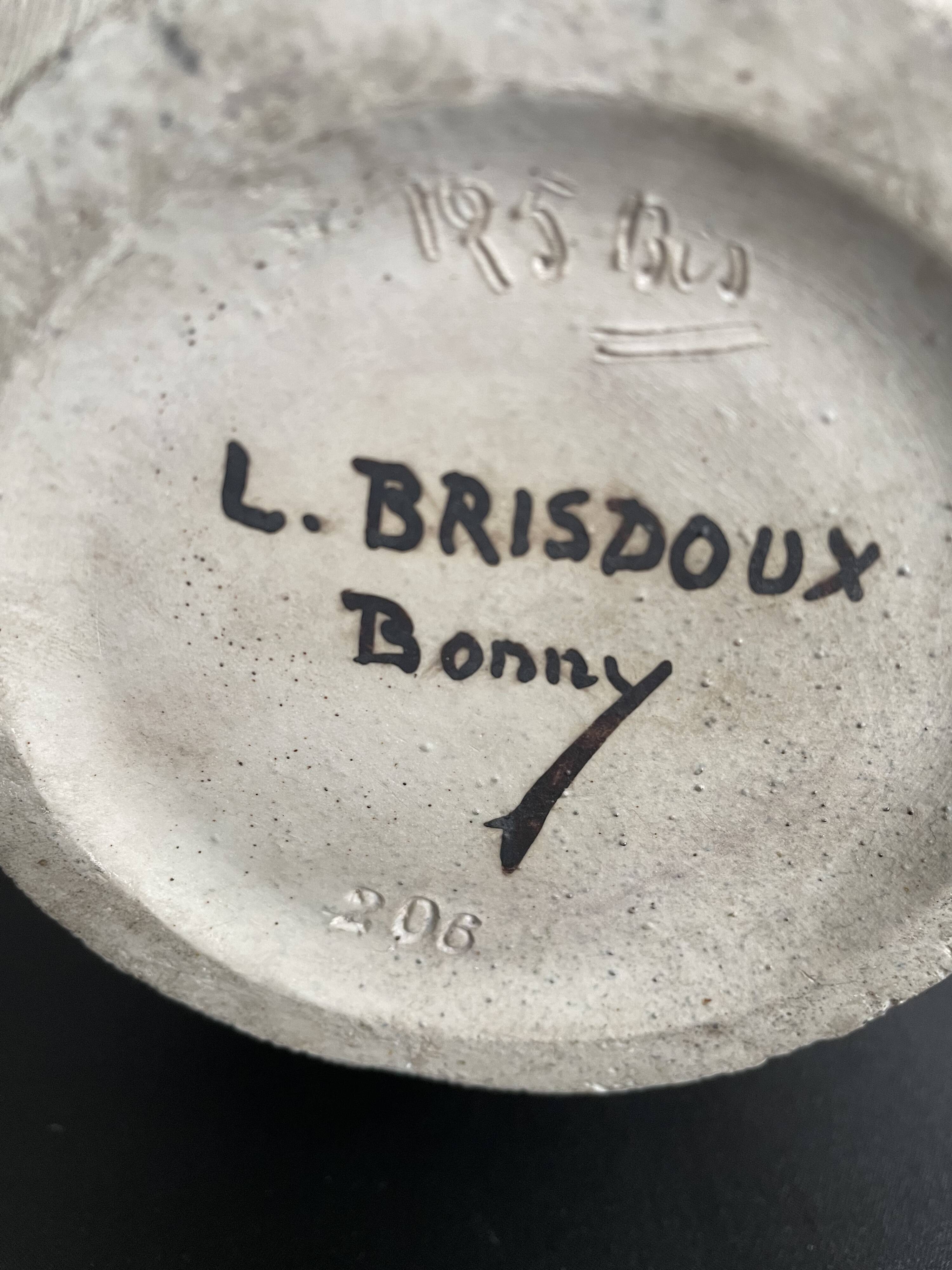 Art Deco sandstone vase Lucien Brisdoux