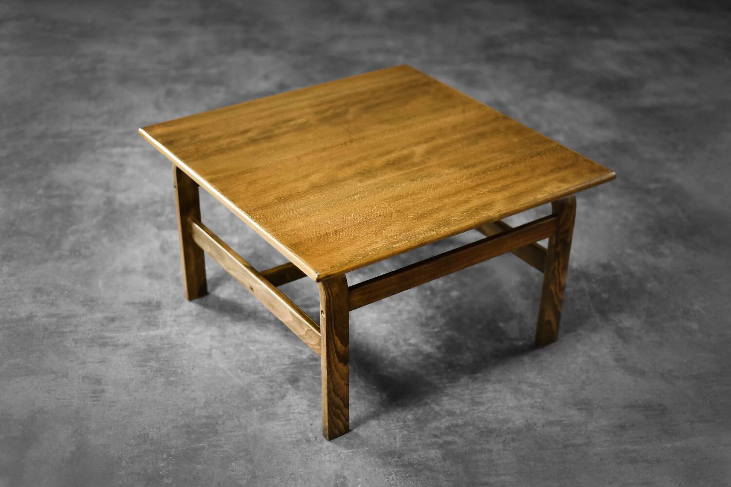 Vintage Rare Mid-Century Scandinavian Modern Brown Oak Coffee Table