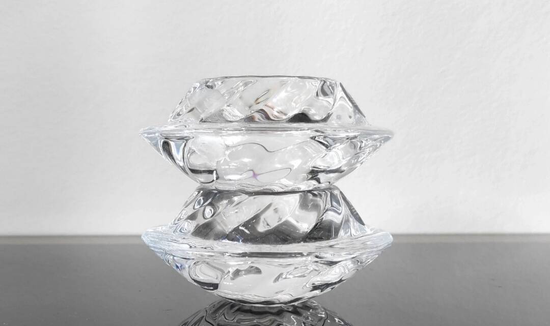Pair of candlesticks "Hvidovre" in crystal - Royal Copenhagen