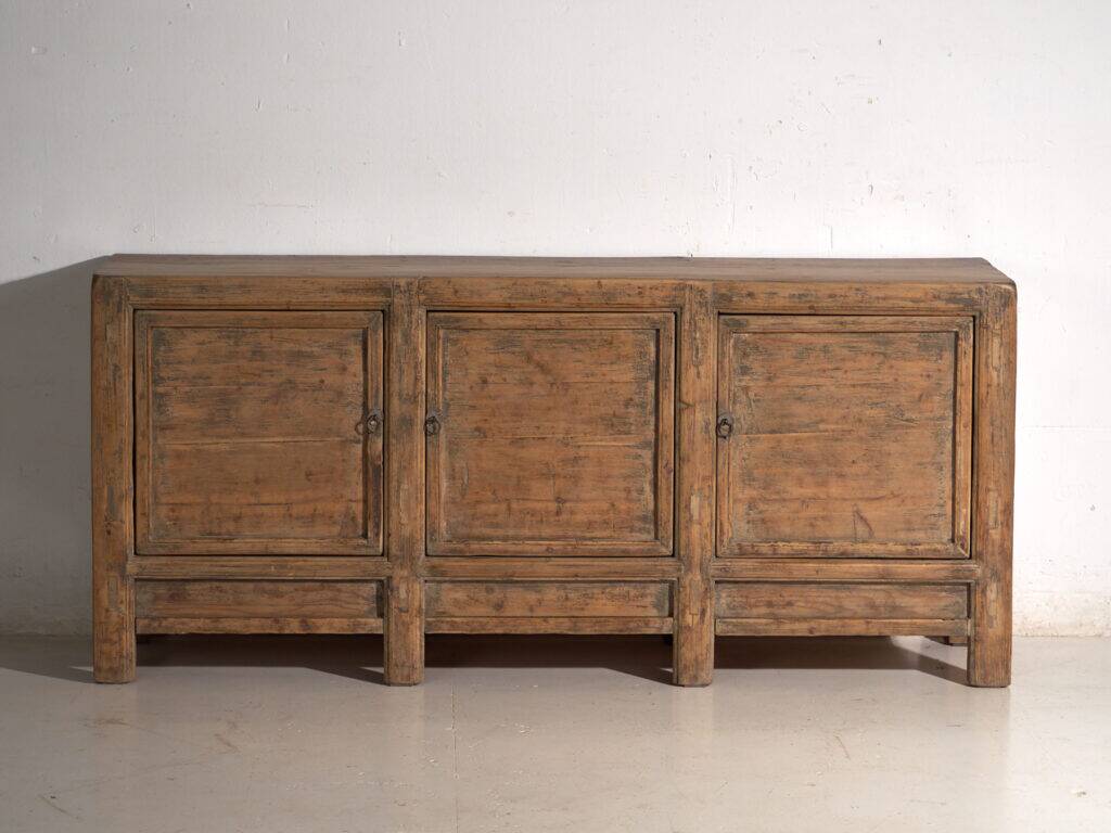 Antique three-door pine wood sideboard – China, circa 1900