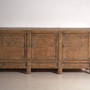 Antique three-door pine wood sideboard – China, circa 1900