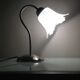 Bedside lamp in metal and frosted glass art deco style