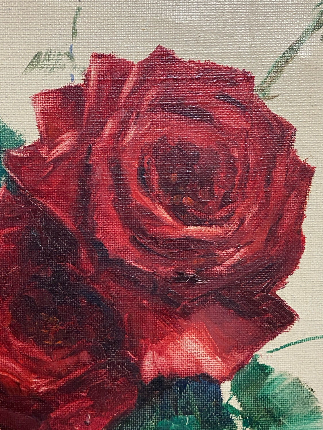 Oil on canvas, still life, F. Rembert