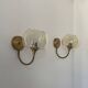 Pair of vintage wall lights in brass and smoked glass, France, 1970.