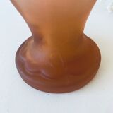 Art deco vase in pink frosted glass