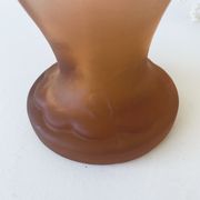 Vase Art deco en verre dépoli rose