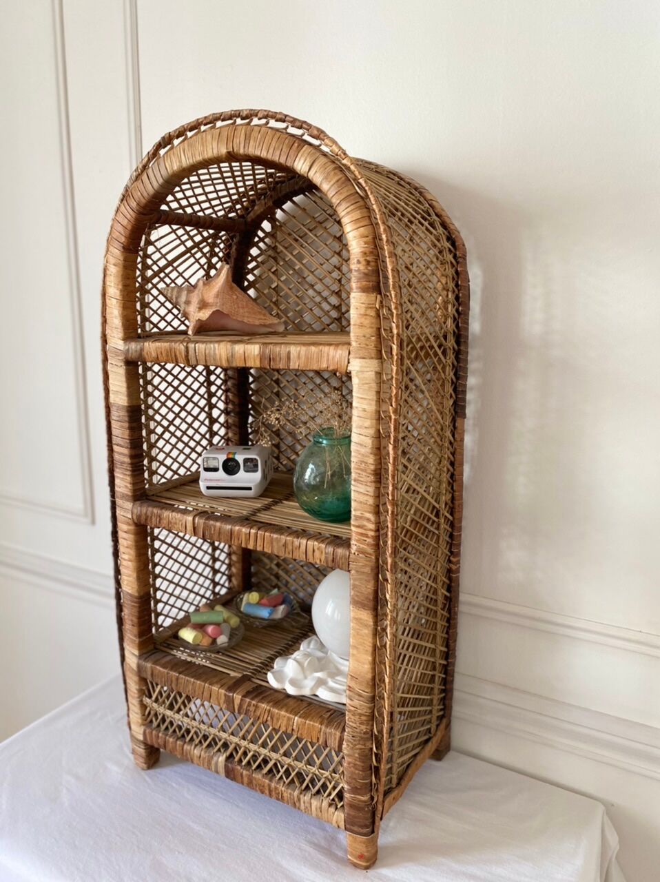 Rattan shelf
